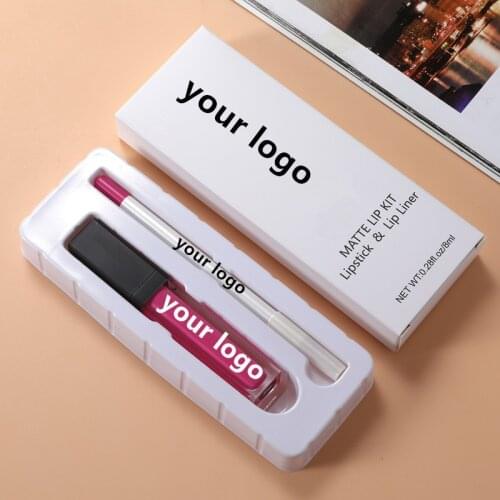 30 sets Matte Lipstick & Lipliner Kit Beauty Makup Waterproof Long Lasting Nude Pigmented Liquid Lipstick Lip Liner Custom Label