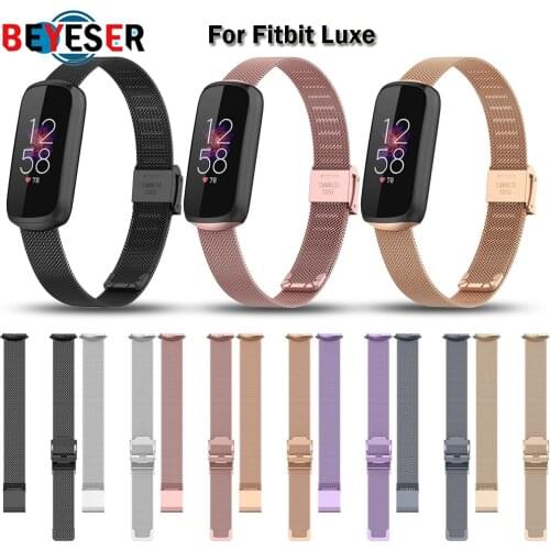 Metal Wrist Strap For Fitbit Luxe Watch Band For Fitbit Luxe Stainless Steel Bracelet Adjustable Loop Replacement Watch Correa