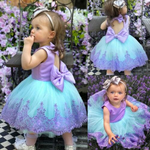 Pudcoco US Stock Fashion Kids Baby Girls 1-5T Pageant Party Princess Formal Gown Bridesmaid Wedding Sleeveless Dress
