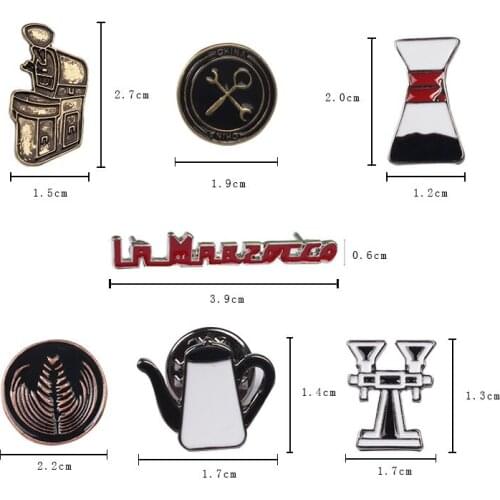 Fashion jewelry accessories new design enamel leisure coffee filter cup brooch pin
