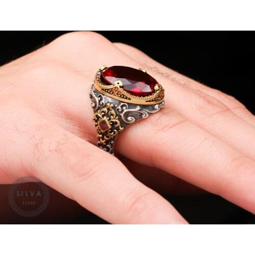 Zircon Stone 925 silver mens ring. Mens jewelry stamped with silver stamp 925 All sizes are available