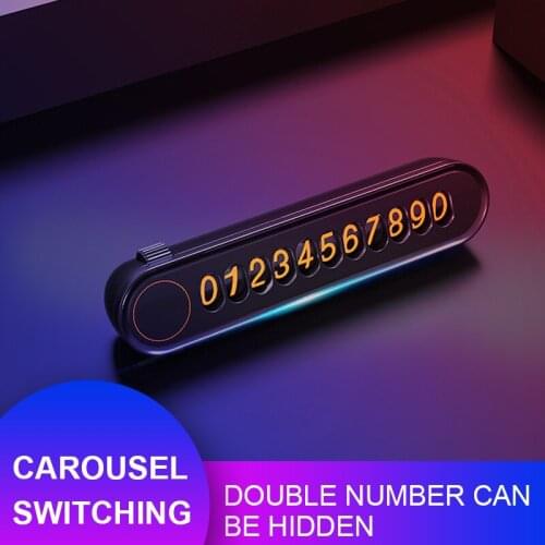 New Dual Number Car Temporary Parking Card Telephone Number Plate Hidden Switch Telephone Number Auto Parking Card Accessories