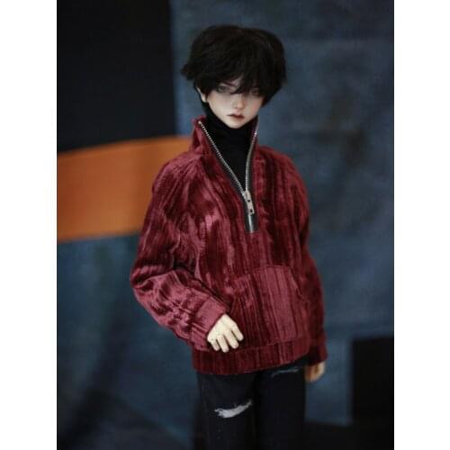 NEW BJD Doll Clothes Top Velvet Stand Collar Zip Street Raglan Wei Red Purple Green for 1/4 1/3 Uncle Doll Accessories