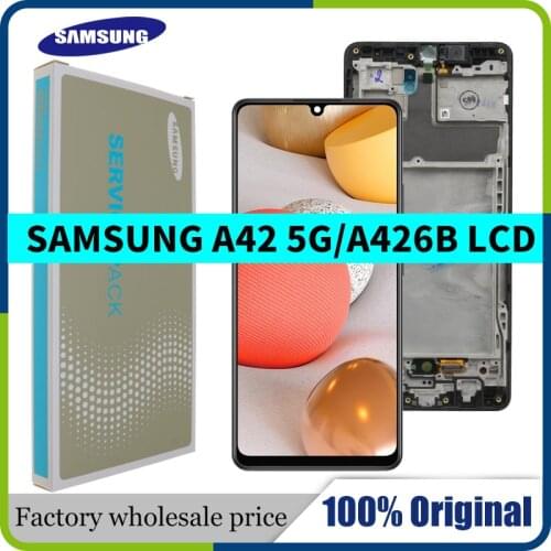 Original AMOLED For Samsung Galaxy A42 5G LCD Display Touch Screen with frame Assembly Digitizer For Samsung A42 A426 A426B LCD