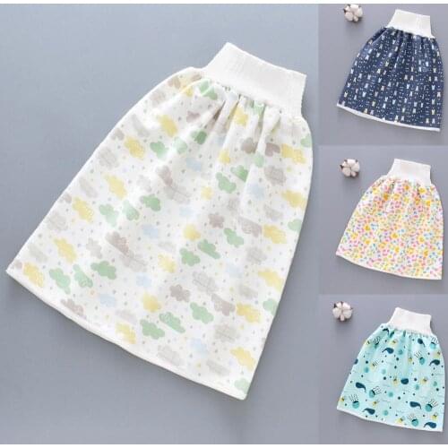 Toddler Cotton Diaper Skirt High Waist Breathable TPU Waterproof Design Changing Pants Washable Reusable Diapers