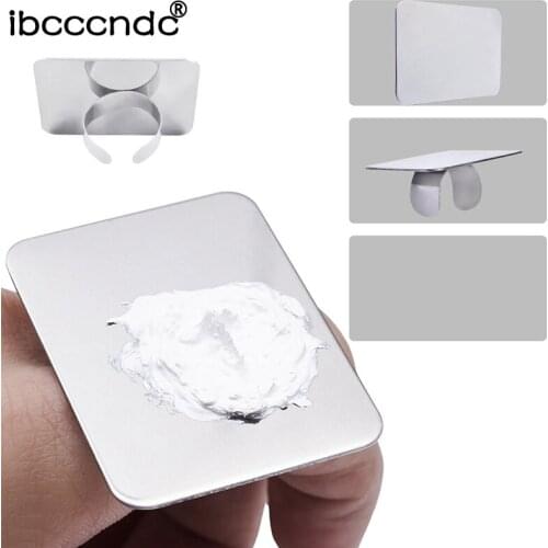 Professional Mixed Stainless Steel Palette Adjustable Ring Nail Art Foundation Cosmetic Makeup Gel Mixing Paint Manicure Tool