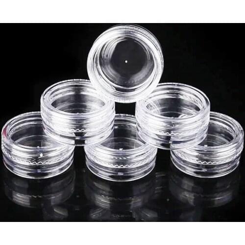 50 Pcs Transparent Plastic Bottle With Lid Cosmetic Sample Trial Pack Round Small Box Sealed Leak-Proof Travel Cream Liquid Cont