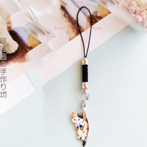 Cute Japanese Cat Smart Phone Strap Lanyards for iPhone/Samsung/Xiaomi/Huawei Mobile Phone Strap Key Hang Rope Phone Charm Decor