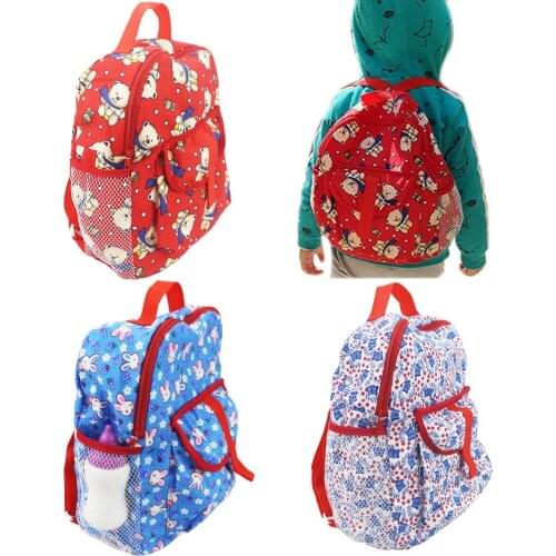Baby Doll Backpack Diaper & Bottles Bag, 3 Colors Storage Portable Bag Fit For American 14-15-16-17-18 Inch Toy Doll Accessories