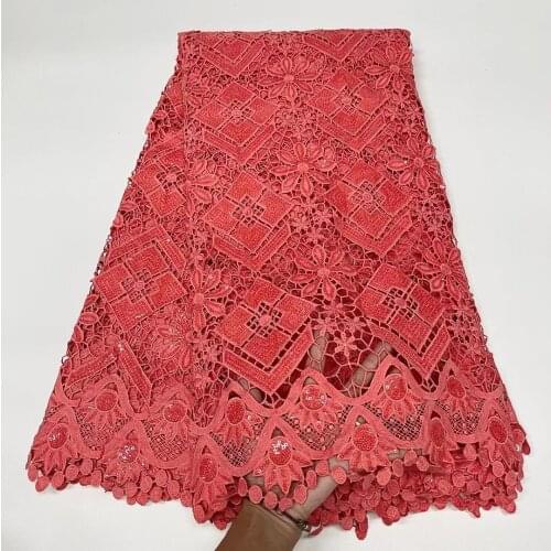 Cord Guipure Lace Fabric 2021 High Quality Water Soluble Milk Silk Cord Lace New Sequins Embroidery African Lace Fabric Dress