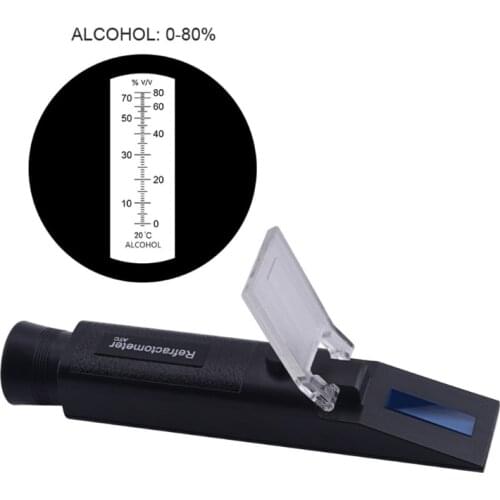 Alcohol Meter For Moonshine 0~80%V/V Refractometer Alcohol Tester ATC Handheld Vodka Whiskey Alcohol Percent Measuring