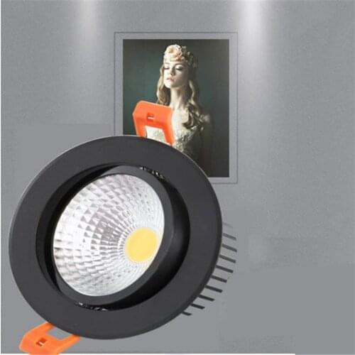 Super Bright 6w 9w 12w Led Downlight Black Body dimmable spot cob 110v 220v Lighting Fixtures Recessed Down Lights Indoor Light