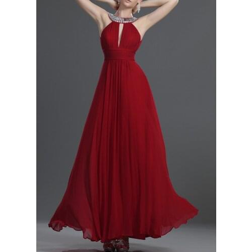 A-line Halter Burgundy Bridesmaid Dress Simple Ruched Evening Formal Dress Wedding Guest Dresses