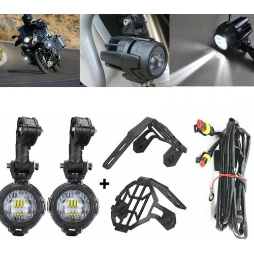 1set Universal Motorcycle LED Auxiliary Fog Light Assemblie Driving Lamp 40W for BMW K1600 R1200GS R1100GS F800GS