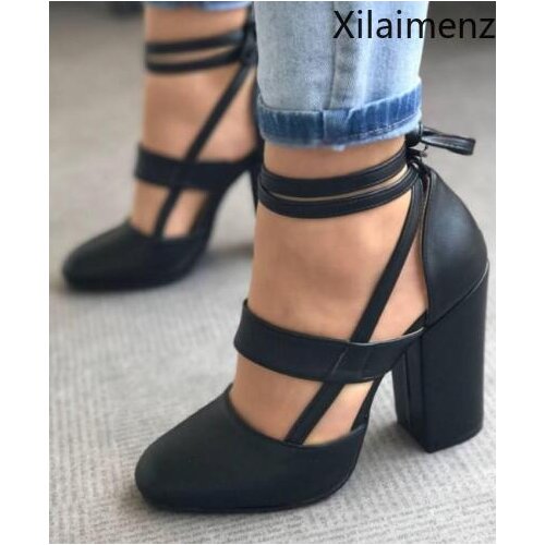 Women Pumps Plus Size 35-43 Women Heels Chaussures Femme Gladiator Summer High Heels For Party Wedding Shoes Women Thick Heels