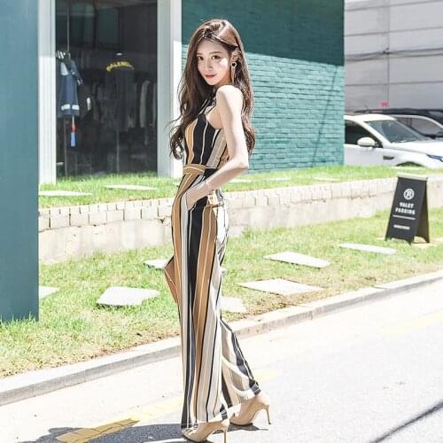 New arrival woman fashion temperament comfortable jumpsuit OL high waist elegant work style temperament long chiffon jumpsuit