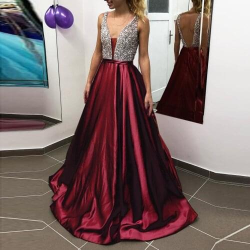 Womens Fashion V-neck Evening Party Gown Sequins Formal Prom Long Dress 2020 Women Sexy Off Shoulder Maxi Dresses Female #7