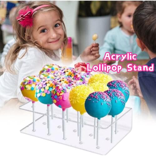 1Pc Acrylic Lollipop Holder Rectangle Shape Double Layer Acrylic Acrylic Cake Pop Stand Display Lollipop Stand for Wedding