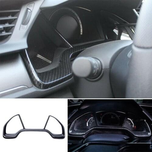 For Honda Civic 10Th 2016 2017 2018 2019 2020 2021 ABS Carbon Fiber Dashboard Decoration Cover Trim 1PCS