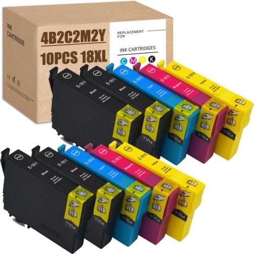 10PCS 18XL Cartridges Replacment for Epson 18XL for XP-322 XP-215 XP-205 XP-225 XP-305 XP-325 XP-422 XP-405 XP-425 XP-315 XP-412