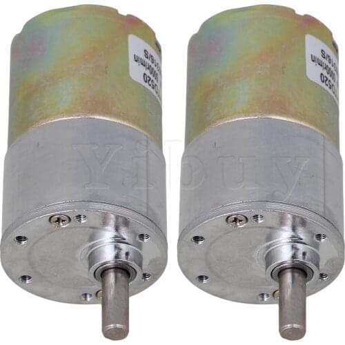 2 x High Torque DC12V 100RPM Electric Speed Reduction Geared Motors