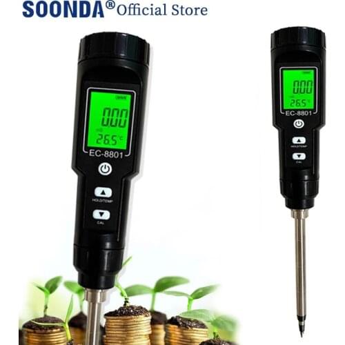 3 in 1 soil tester EC meter soil moisture meter soil thermometer conductivity tester flower planting