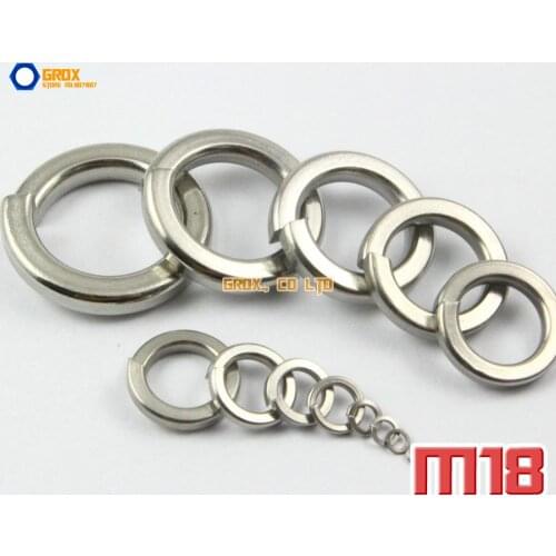 20 Pieces M18 304 Stainless Steel Spring Washer Split Lock Washer