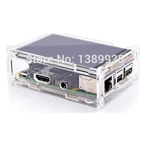 5pcs/lot 2018 Acrylic Case Compatible for Raspberry Pi 2 Model B Original 3.5" LCD TFT Touch Screen Display- just case