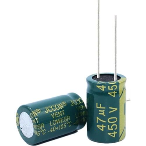5pcs High frequency low resistance aluminum electrolytic capacitor 450v47UF 47uf450v volume: 16x25