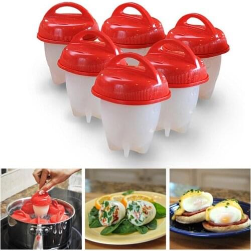 6pcs/set Egg Cooker Non-stick Silicone Egg Cup Cooking Egg Cooker Eggies Cooker High Temperature Resistant Kitchen Accessories