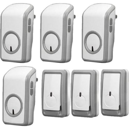 Euro /US plug bell kits w/ 3 emitters+4 receiver wireless doorbell Waterproof 380 Meter door chime door ring digital signal ring