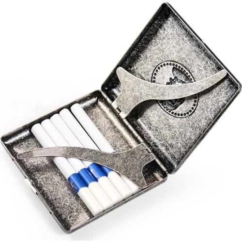 Vintage Cigarette Case Hold Mens Gift 20pcs Cigarette Box Business Men Cigar Case Storage Box Smoker Gadget Smoking Accessories