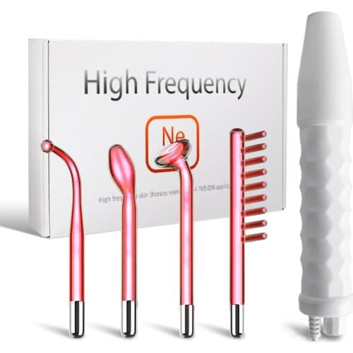 High Frequency Facial Machine Electrotherapy Wand Glass Tube Neon Anti Aging Wrinkle Removal Acne Skin Beauty Spa Hair Massager
