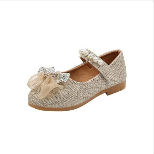 Spring and autumn new childrens flat shoes girls Princess sandals soft soled non slip leather shoes girls baby dance shoes