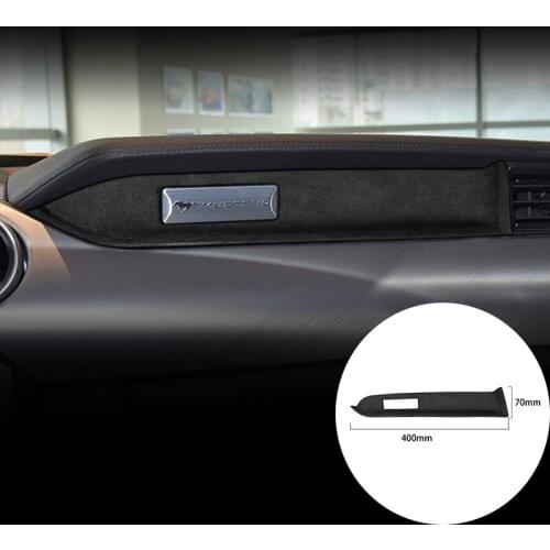 For Ford Mustang 2015-2019 Alcantara Suede Car Center Console Panel Strip Cover Trim Stickers Internal Mouldings Accessories