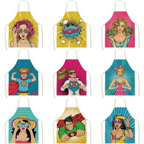 Twelve Colors Aprons of Kitchen Sexy woman Personalized Digital Printed For Women Man BBQ Cleaning Cooking Apron Kitchen supplie