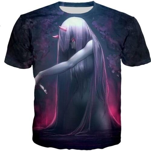 Anime Darling In The Franxx T Shirt Men/women New Fashion Cool 3D Printed T-shirts Casual Style Tshirt Streetwear Tops