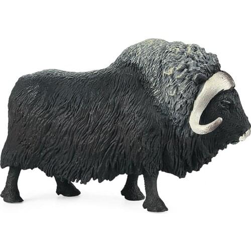 Simulation Animal Artificial Musk Ox Model Static PVC Musk Ox Ornament Toy Animal Model Toy Doll Kids Collection Toys Gift
