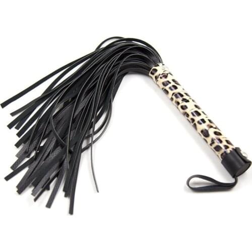 Pu Leather Horse Whip Sexy Leopard Print Hand Handle Equestrian Whips Teaching Training Riding Crop