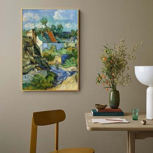 Van Gogh Wheat Field Farmhouse Landscape Oil Painting Classic Abstract Canvas Printings Wall Art Poster and Print Home Decor