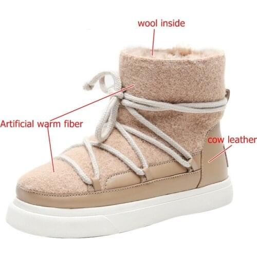 Classic winter snow boots warm faux fur ankle boots woman boots women shoes fashion female outdoor casual shoes flats platform