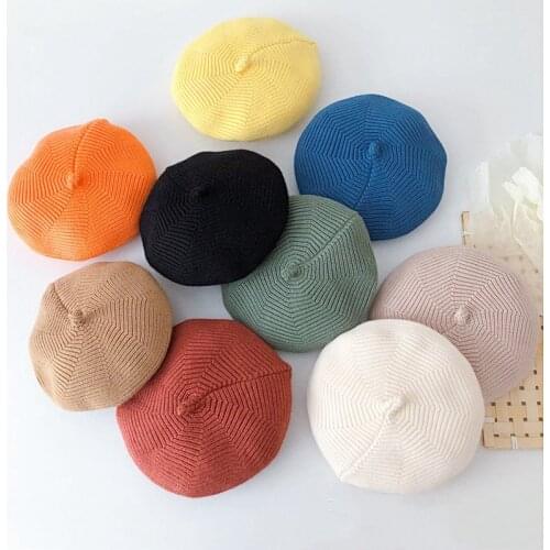 Fashion Wool Baby Hat for Girls Candy Color Elastic Infant Baby Beret Hat Kids Caps for Girls Knitted Caps Pure Wool Cap for 1-4
