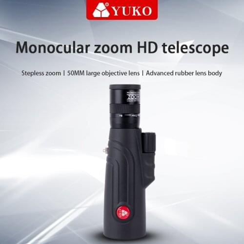 YUKO 8-20X50 HD Zoom Monocular Telescope Outdoor Tourism Portable Monoculars BAK4 Prism Telescope For Hunting