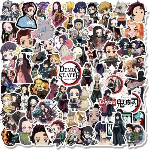 50pcs Anime Stickers Toys Kawaii Demon Slayer My Hero Academia Avatar JoJo Not Repeating Suitcase Skateboard Notebook Decals