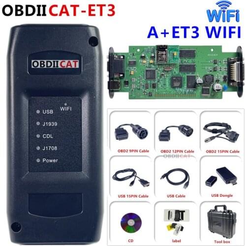 Newest OBDIICAT-ET3 Adapter III truck diagnostic tool 9 PIN Communication Adapter III CAT3 with WIFI All Accessories
