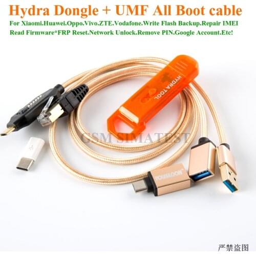 100% Original News hydra tool dongle for All HYDRA Tool Softwares + UMF All Boot cable Simple switching & Micro usb