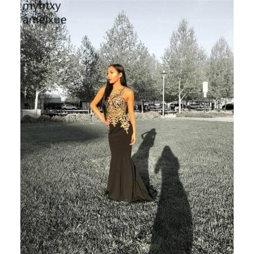 2020 New Cheap Black Sexy Long Custom Prom Event Dress Mermaid Gold Wear Graduation Evening Party Gown Plus Size Dress Elegant