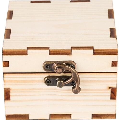 Watch Gift Box Wood Case Square Wooden Gifts Box Bronze Horn Lock Jewelry Boxes Wristwatch Storage Boxes