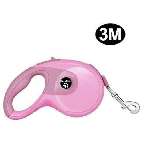 EuroDog Auto Strip Dog Walking Leash 3 Mt Pink 397732642