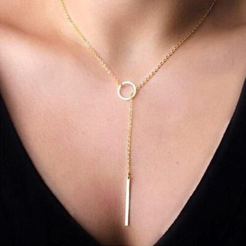 Simple Bar Pendant Necklace Clavicle Chains for Women Femme 2020 New Fashion Jewelry M3095